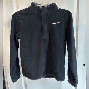 Boys Nike Black Fleece Pullover with White Swoosh